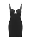 Givenchy Black Solid V Neck Mini Dress In Black