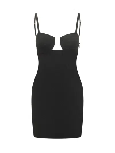 Givenchy Black Solid V Neck Mini Dress