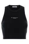 Givenchy Cotton Cropped Tank Top With Paris Print Clothing In Black