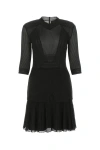 Givenchy Black Stretch Viscose Blend Mini Dress In Black