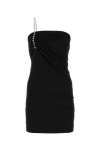 Givenchy Black Strapless Draped Dress With Chain In Polyamide Woman In Black