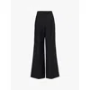 Givenchy Womens Black Wide-leg Mid-rise Wool-blend Trousers In Black