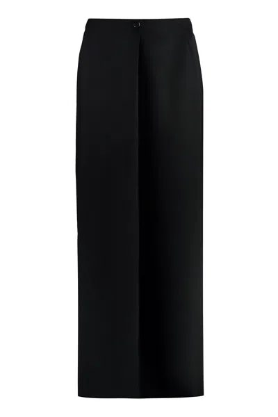 Givenchy Women's Black Wool Skirt With Wrap-around Fastening And Back Slit For Fw23