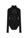 Givenchy Open-back Lace Turtleneck Bodysuit In Black