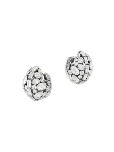 Givenchy Women's Bold Crystals Clip Earrings In Metal And Crystals In Metallic