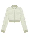 Givenchy Women's Bomber In 4g Jacquard In Almond Green