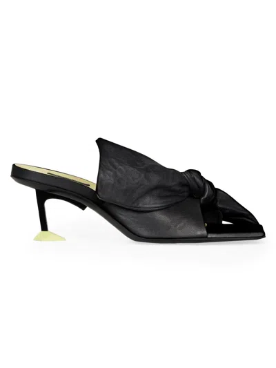 Givenchy Women's Boudoir Heeled Mules In Nappa Leather With Bow In Black