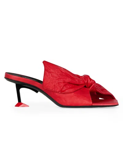 Givenchy Boudoir Heeled Mules In Nappa Leather With Bow In Red