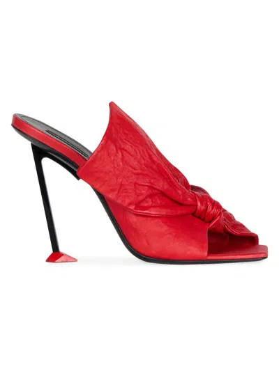 Givenchy Women's Boudoir Heeled Mules In Nappa Leather With Bow In Red