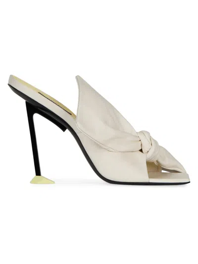 Givenchy Women's Boudoir Heeled Mules In Nappa Leather With Bow In White