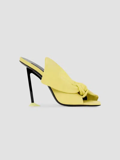 Givenchy Women's Boudoir Heeled Mules In Nappa Leather With Bow In Yellow