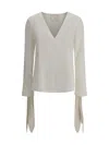 Givenchy Blouse With Bows In Poplin And 4g Embroidery In Multicolor