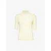 GIVENCHY GIVENCHY WOMEN'S BUTTER BRAND-EMBROIDERED SLIM-FIT WOOL POLO SHIRT