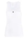 Givenchy Women White Ribbed Cotton 4g Detail Tank Top In White