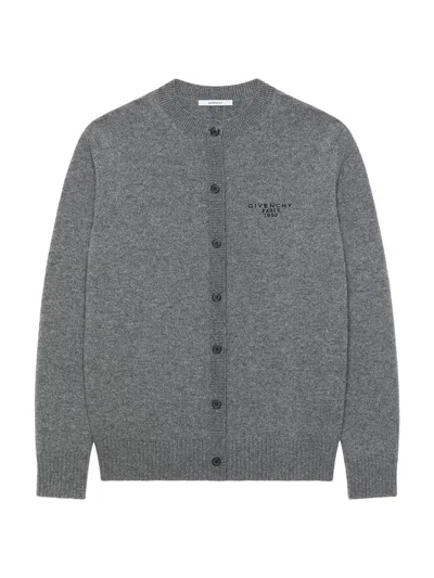 Givenchy Women's Cardigan In Wool And Cashmere With Paris 1952 In Gray