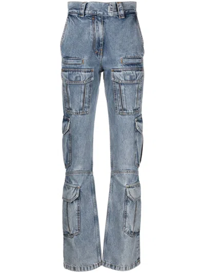 Givenchy Women's Cargo Denim Cotton Jeans In Blue