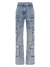 Givenchy High-rise Straight-leg Cargo Jeans In Clear Blue