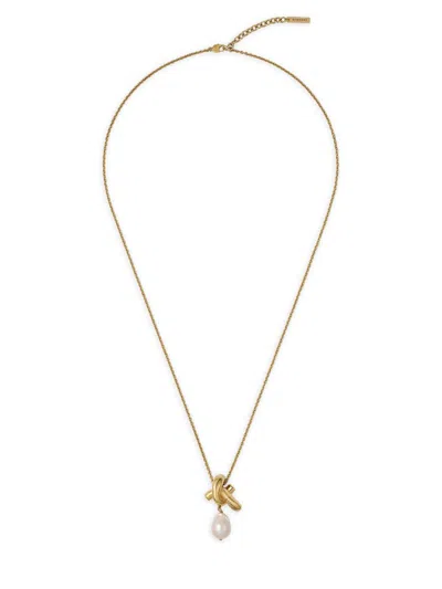 Givenchy Women's Chain Link Necklace In Metal And Pearl In Gold