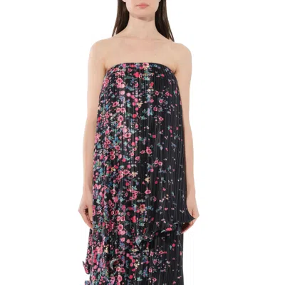 Givenchy Women's Cherry Bloom Bustier Dress In Black/pink