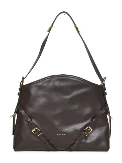 Givenchy Women Chocolate Voyou Medium Shoulder Bag In Multi