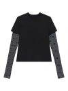 GIVENCHY WOMEN'S CLASSIC FIT T-SHIRT IN BI-MATERIAL 4G PATTERN