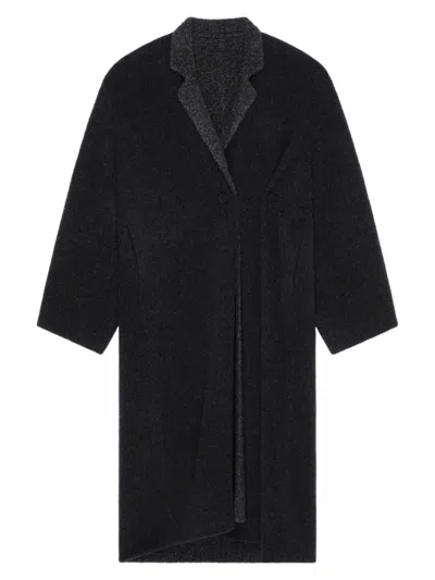 Givenchy Women's Coat In Double Face Wool Alpaca In Black Grey
