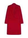 Givenchy Single-breasted Mid-length Wool Coat In Red