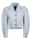 Givenchy Cropped Cocoon Jacket Front Back Yoke Pockets In Gray