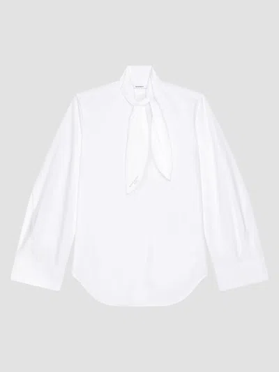 Givenchy Cocoon Shirt In Poplin With Bow In White