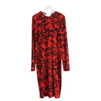 Pre-owned Givenchy Women's Contemporary Red Rose Print Dress, Slim Fit, Size Uk8