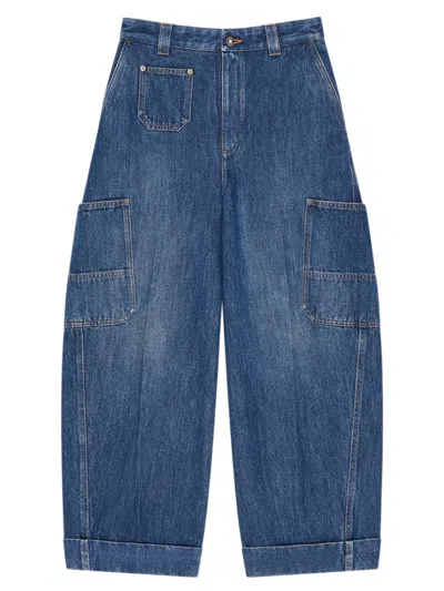 GIVENCHY GIVENCHY WOMEN'S COTTON ANKLE-LENGTH WAIST-LOOP TROUSERS WITH COCOONING SEAMS