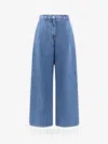 Givenchy High Waist Wide-leg Denim Trousers With Front Pleats