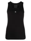Givenchy Sleeveless Black Stretch Top With Silver Logo Detail In Black
