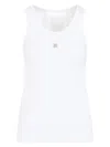 Givenchy Women's White Logo-plaque Cropped Ribbed Cotton-jersey Tank Top In White