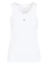 Givenchy Women's White Logo-plaque Cropped Ribbed Cotton-jersey Tank Top In White