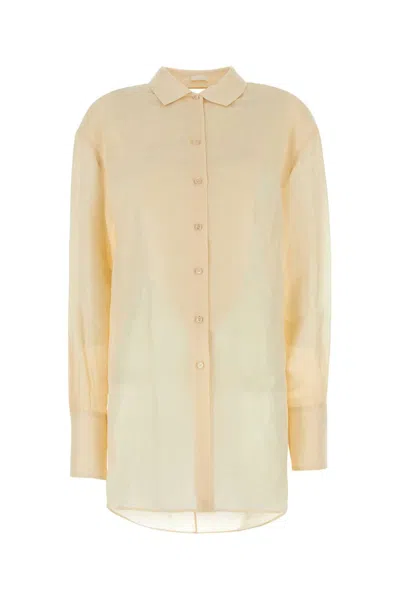 Givenchy Women Cream Silk Blend Oversize Shirt In Yellow