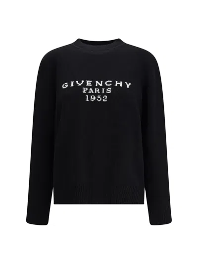 Givenchy Women Crew Neck Wool Sweater In Black