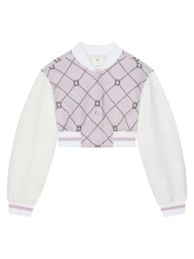 Givenchy Women's Cropped Checked Varsity Jacket In Multi