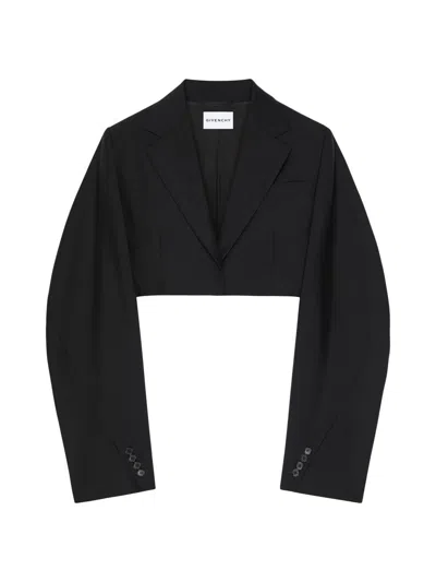 Givenchy Women's Cropped Cocoon Blazer In Wool And Wohair In Black
