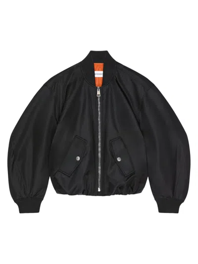 Givenchy Women's Cropped Cocoon Bomber In Nylon In Black