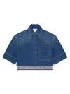 Givenchy Cropped Cocoon Shirt In Medium Denim Clothing In Blue