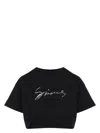 Givenchy Signature Logo Cropped T-shirt In Black