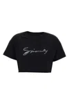 Givenchy Signature Logo Cropped T-shirt In Black