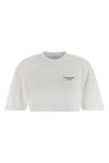 Givenchy Cropped Fit T-shirt In Cotton With Stamp Print Clothing In White