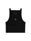 Givenchy Women's Cropped Tank Top In Cotton With 4g Detail In Black