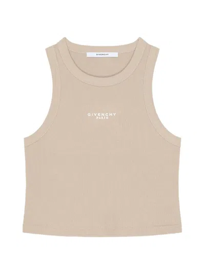 Givenchy Women's Cropped Tank Top In Cotton With Paris Print