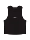 Givenchy Cotton Ribbed Cropped Tank Top In Black