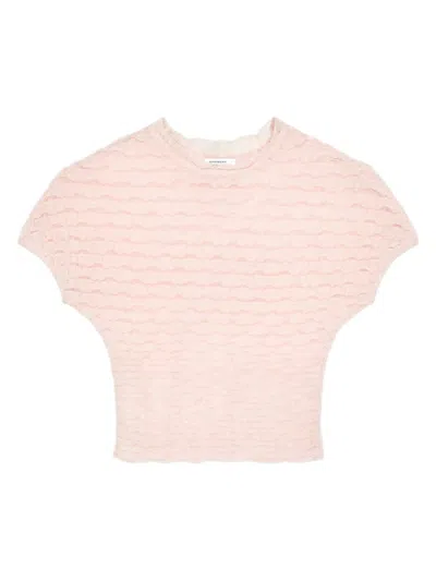 Givenchy Cropped Top With Nylon Frills In Pink