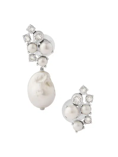 Givenchy Women's Crystal Pearl Asymmetric Earrings In Metal, Crystals And Pearls