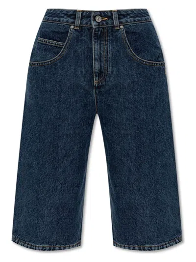 GIVENCHY WOMEN'S CURVED SIDE DENIM BERMUDA SHORTS